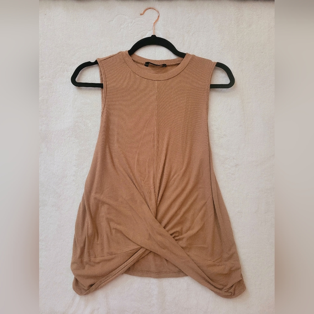 Light Brown Sleeveless Blouse